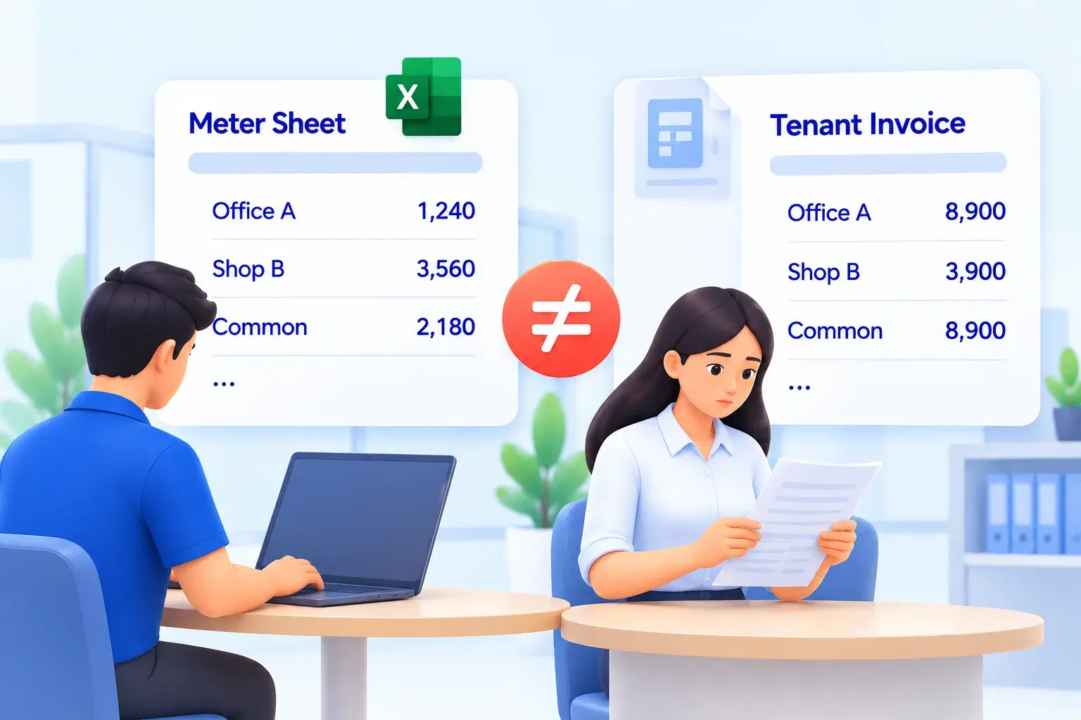 Manual Electricity Bill Reconciliation